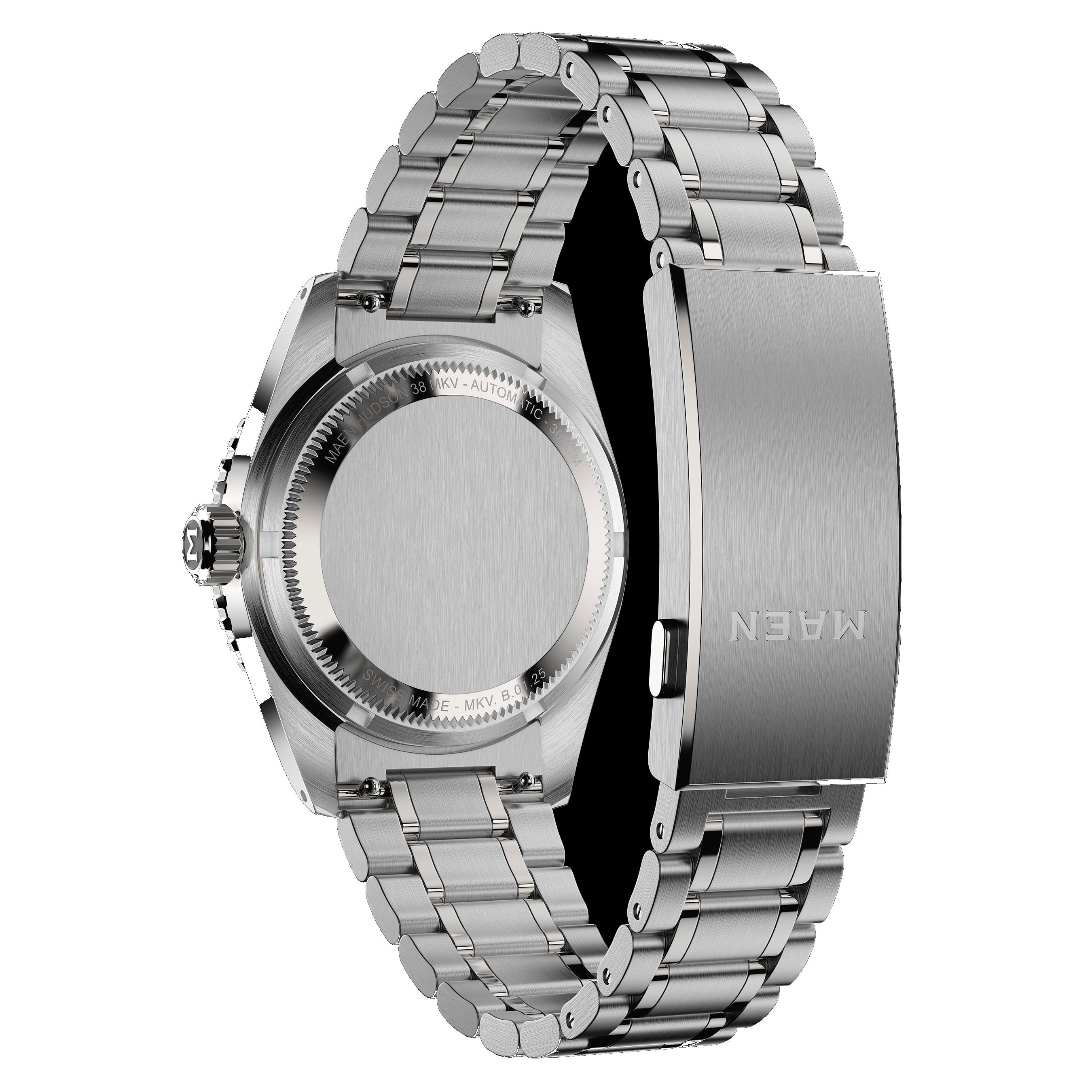 MAEN MAEN Hudson 38 MK5 Black Dial No Date Automatic Watch M1.1.7 - caseback 357f108f-2e3f-47ae-a4eb-897f953865c1