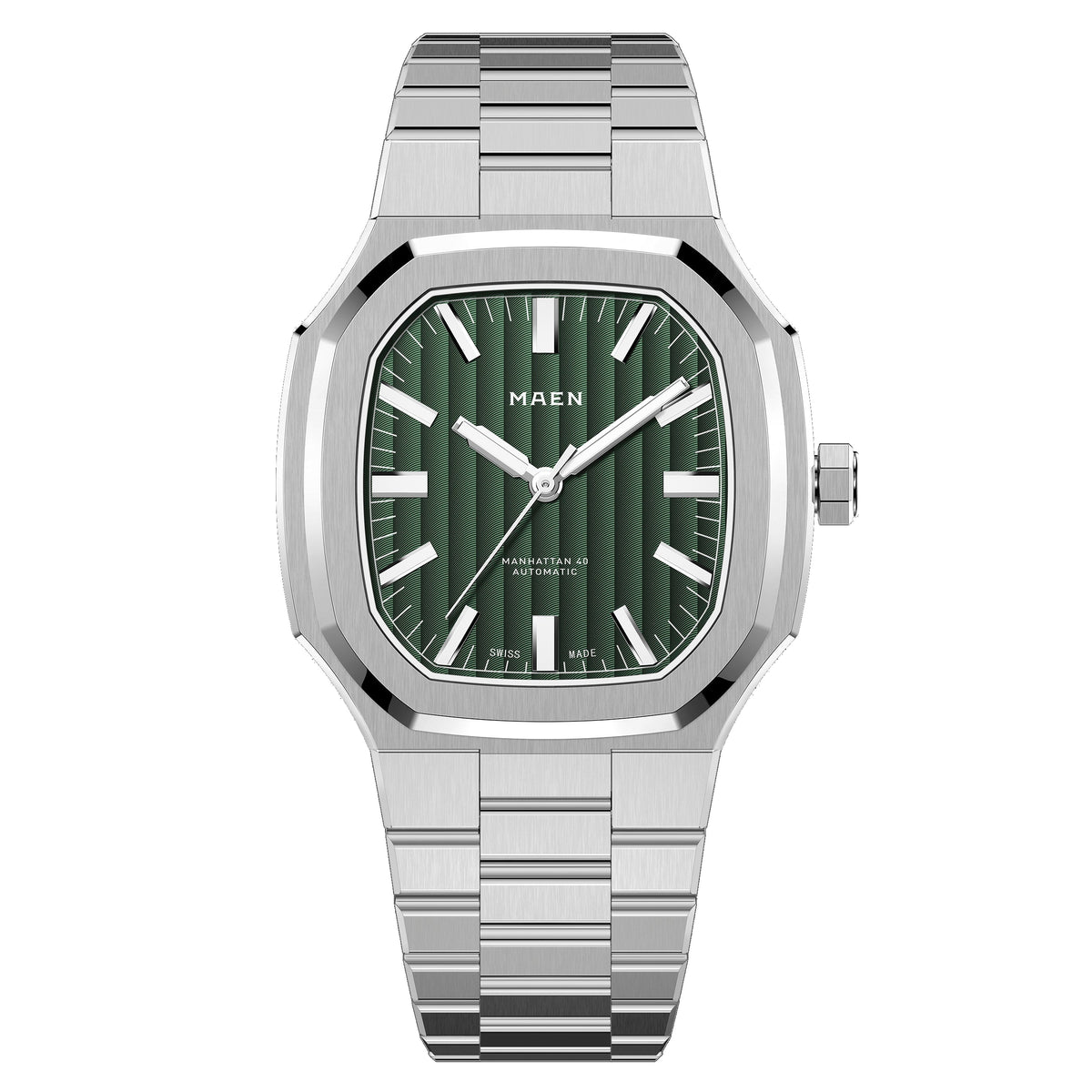 MAEN MAEN Manhattan 40 Green Dial No Date Automatic Watch M3.1.6 - green front nodate