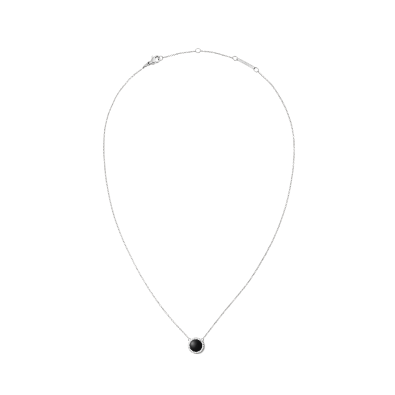 Daniel Wellington Audrey Black Agathe Silver Necklace DW00401456
