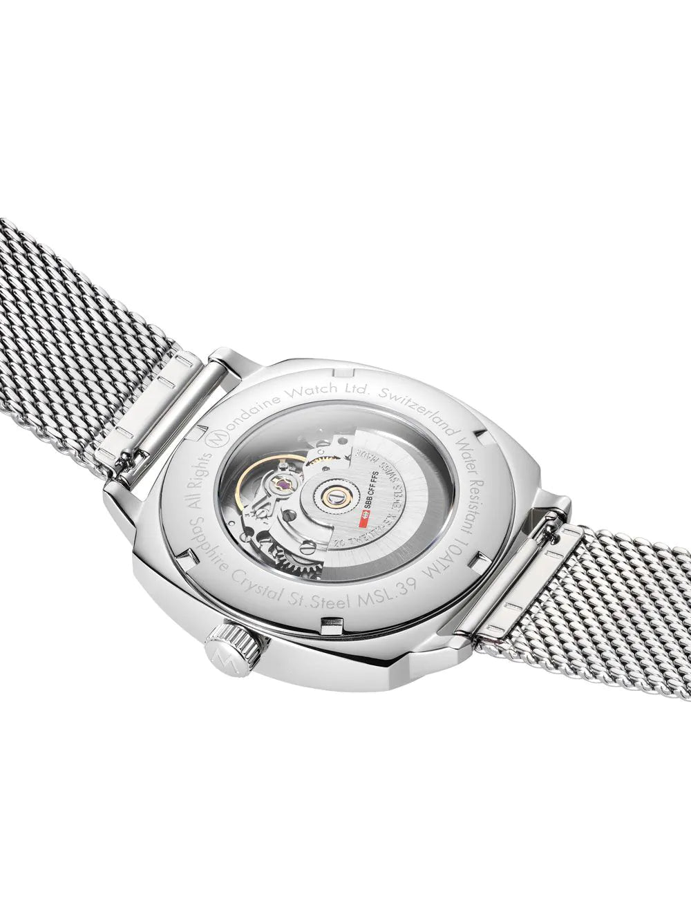 Mondaine Cushion Automatic White Dial Stainless Steel Watch MSL.3961B.SM