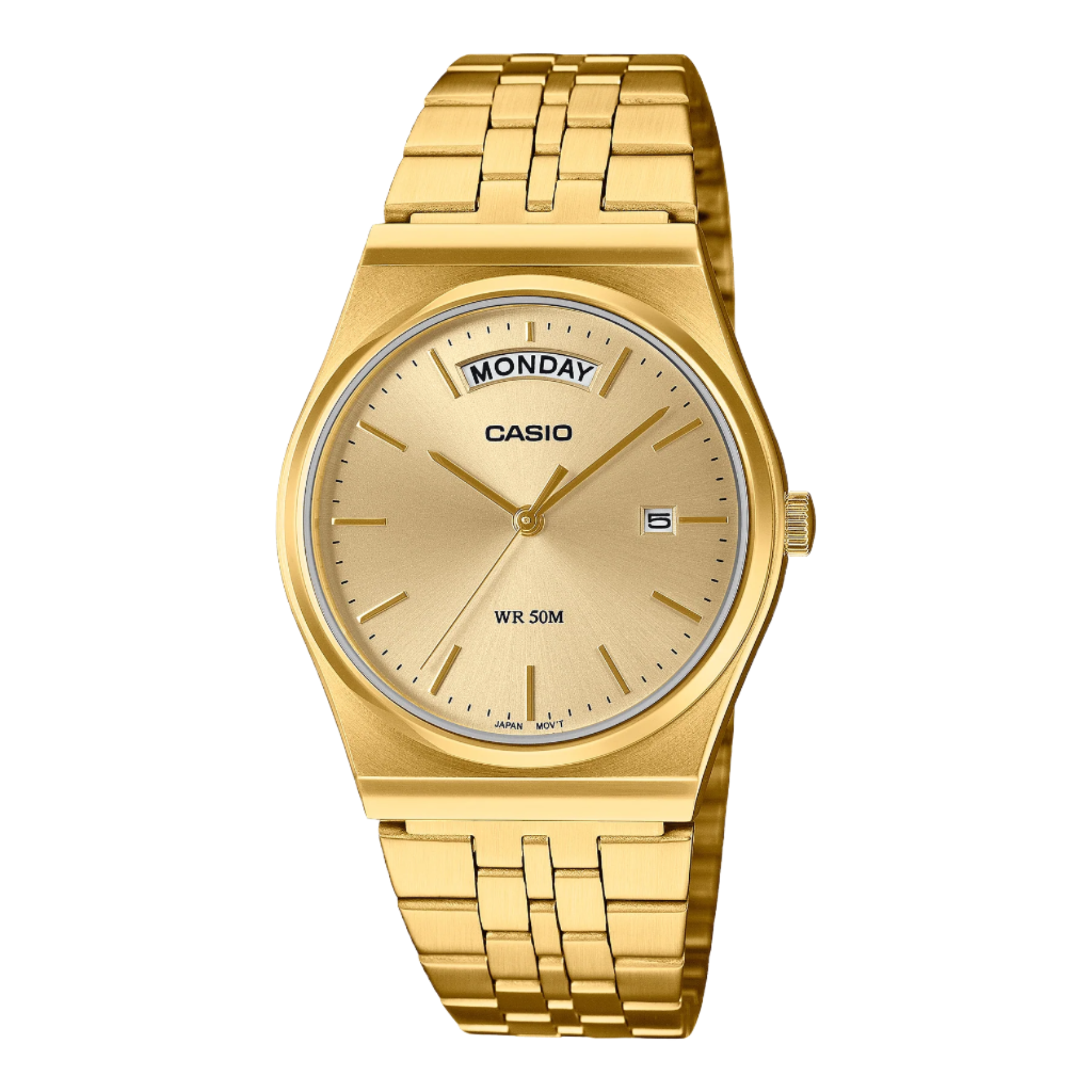 Casio Analog Gold Dial Stainless Steel Watch MTPB146G-9A