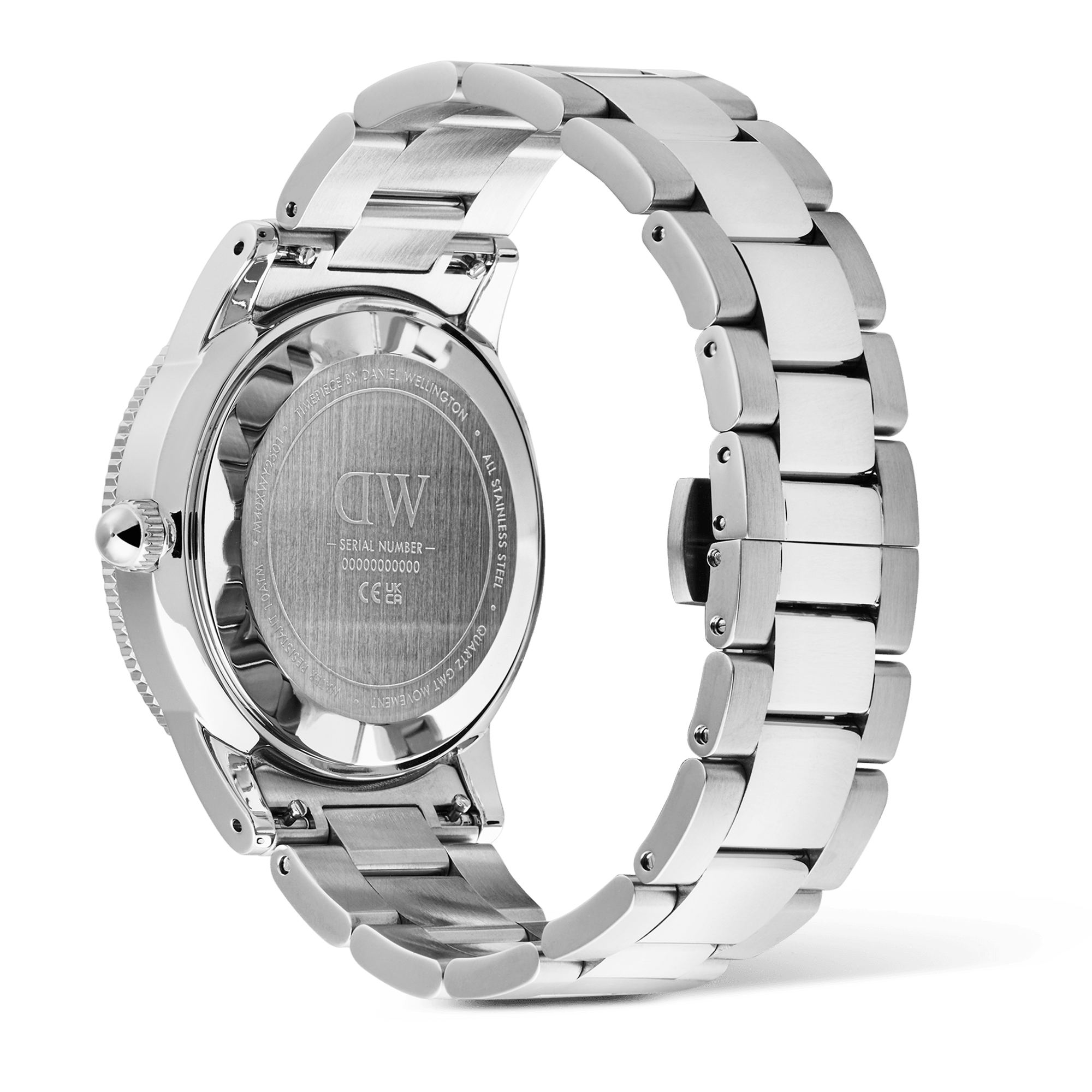 Daniel Wellington Iconic GMT Link Black Blue Ceramic Bezel Silver DW00100921