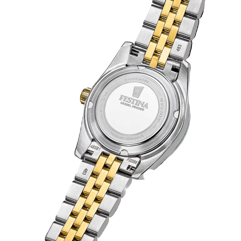 Festina Swiss Made Classic White Dial Two Tone Stainless Steel Women’s Watch F20088/1
