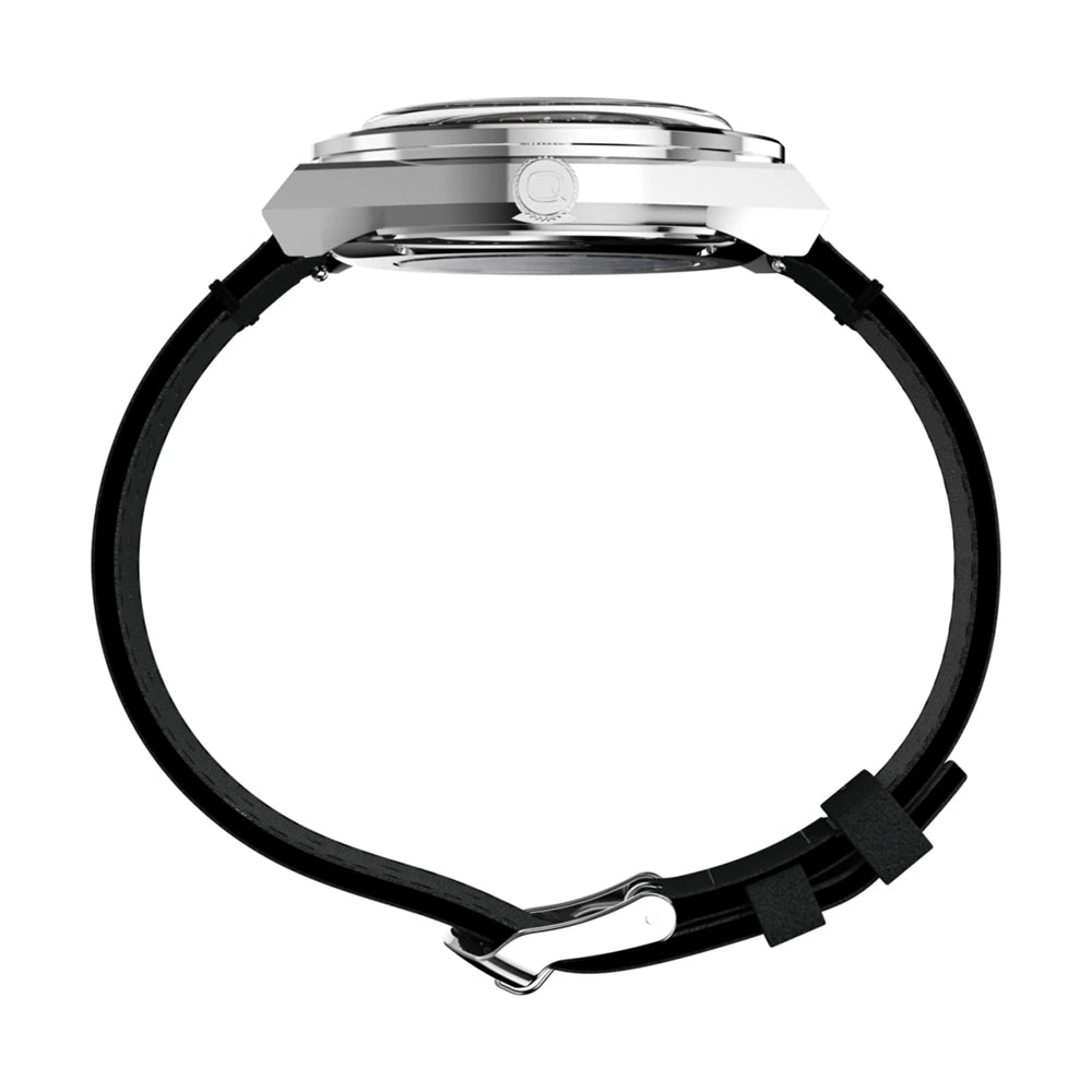 Timex Q Nasa Day-Date Moonphase Black Dial Leather Band Watch TW2Y56800