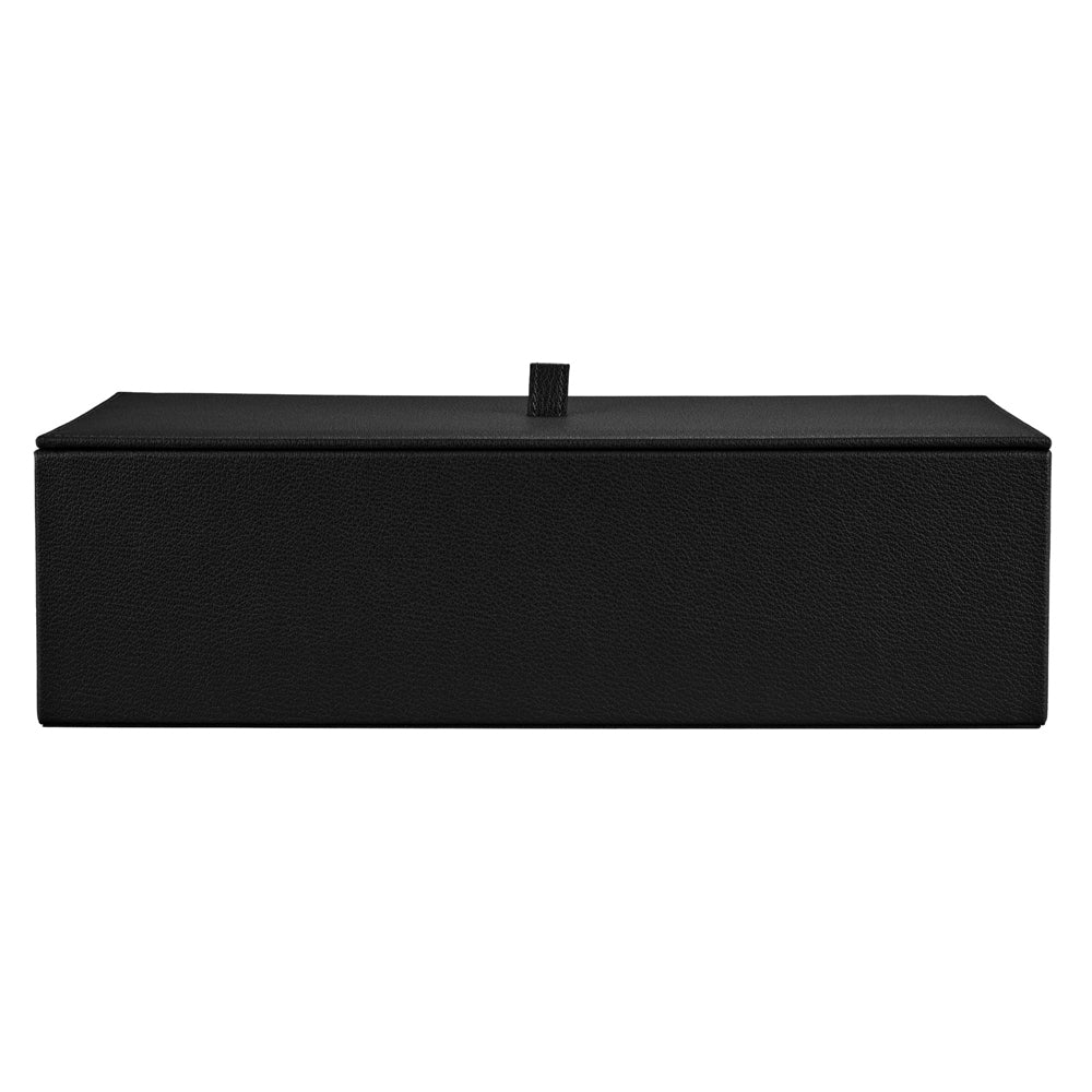 Wolf The Den 8 Piece Watch Winder Safe Black 430802 storage tray with lid