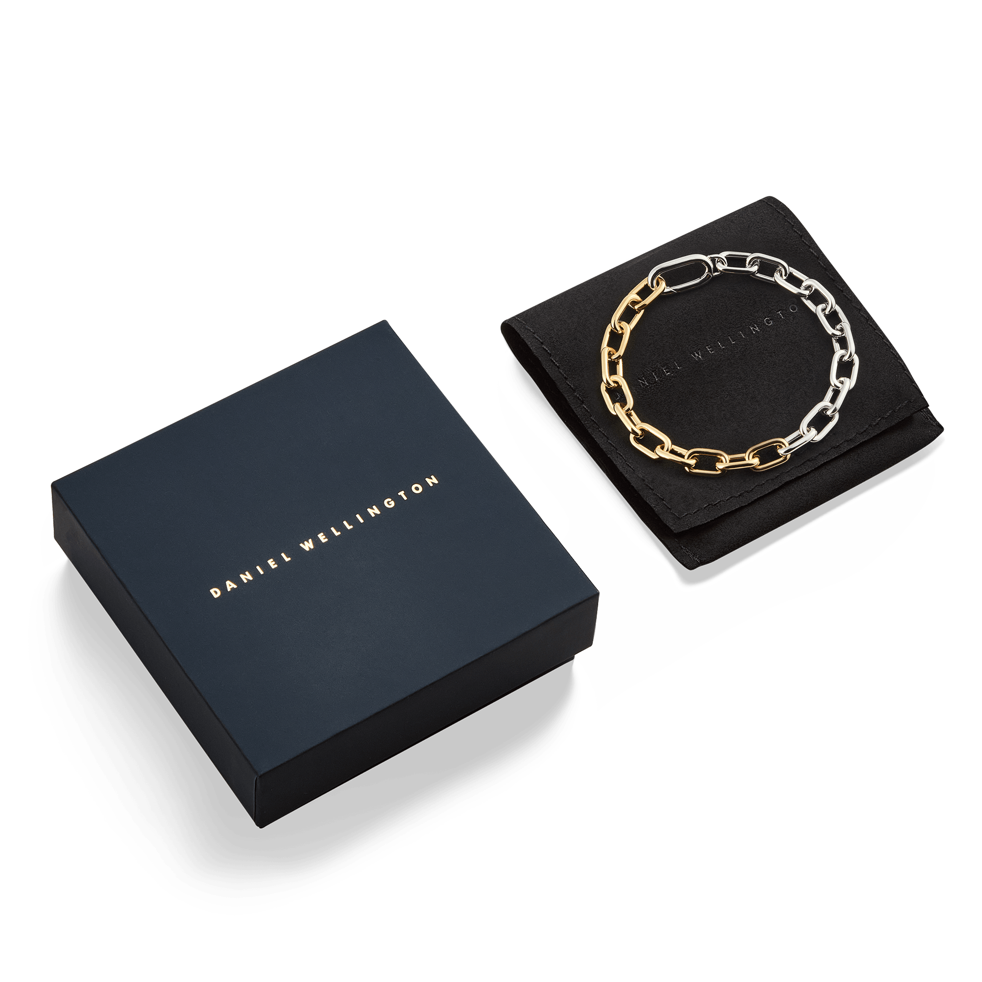 Daniel Wellington Contrast Link Bracelet Two Tone Gold