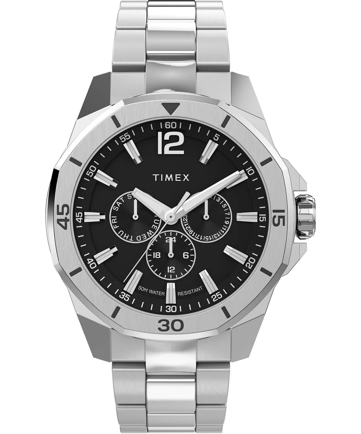 Timex Essex 44mm Stainless Steel Black Dial Watch TW2W79900