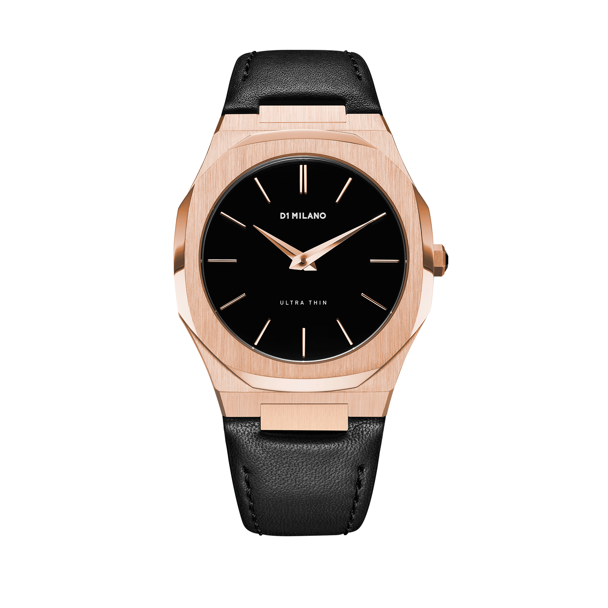 D1 Milano Ultra Slim 40mm Rose Gold Leather Watch