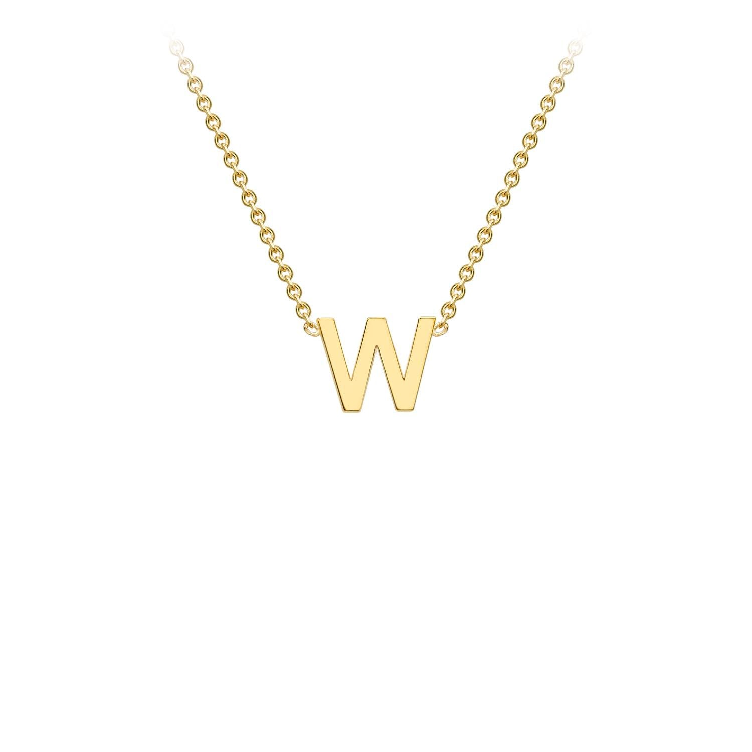9K Yellow Gold Letter Initial Adjustable Necklace 38cm+5cm