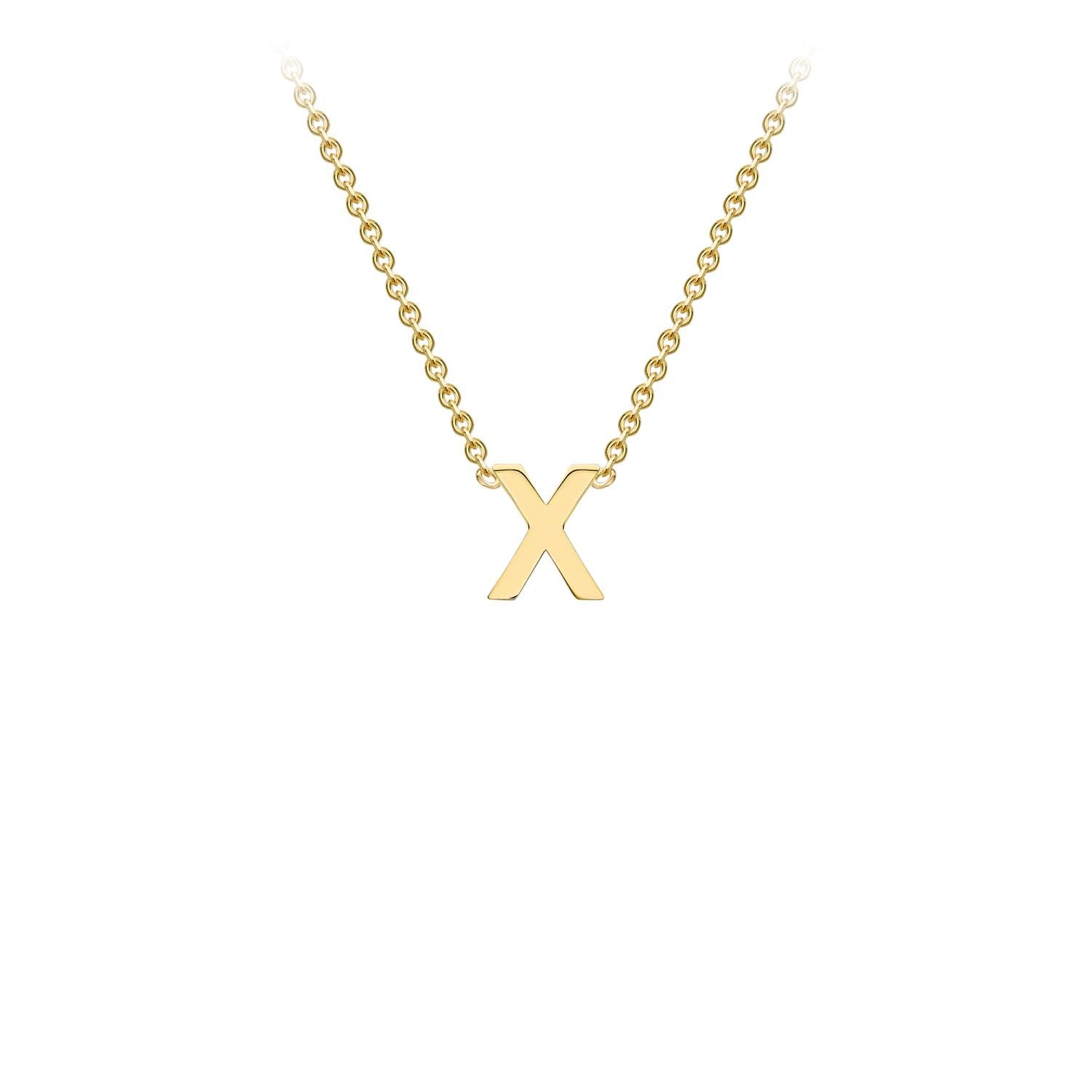 9K Yellow Gold Letter Initial Adjustable Necklace 38cm+5cm