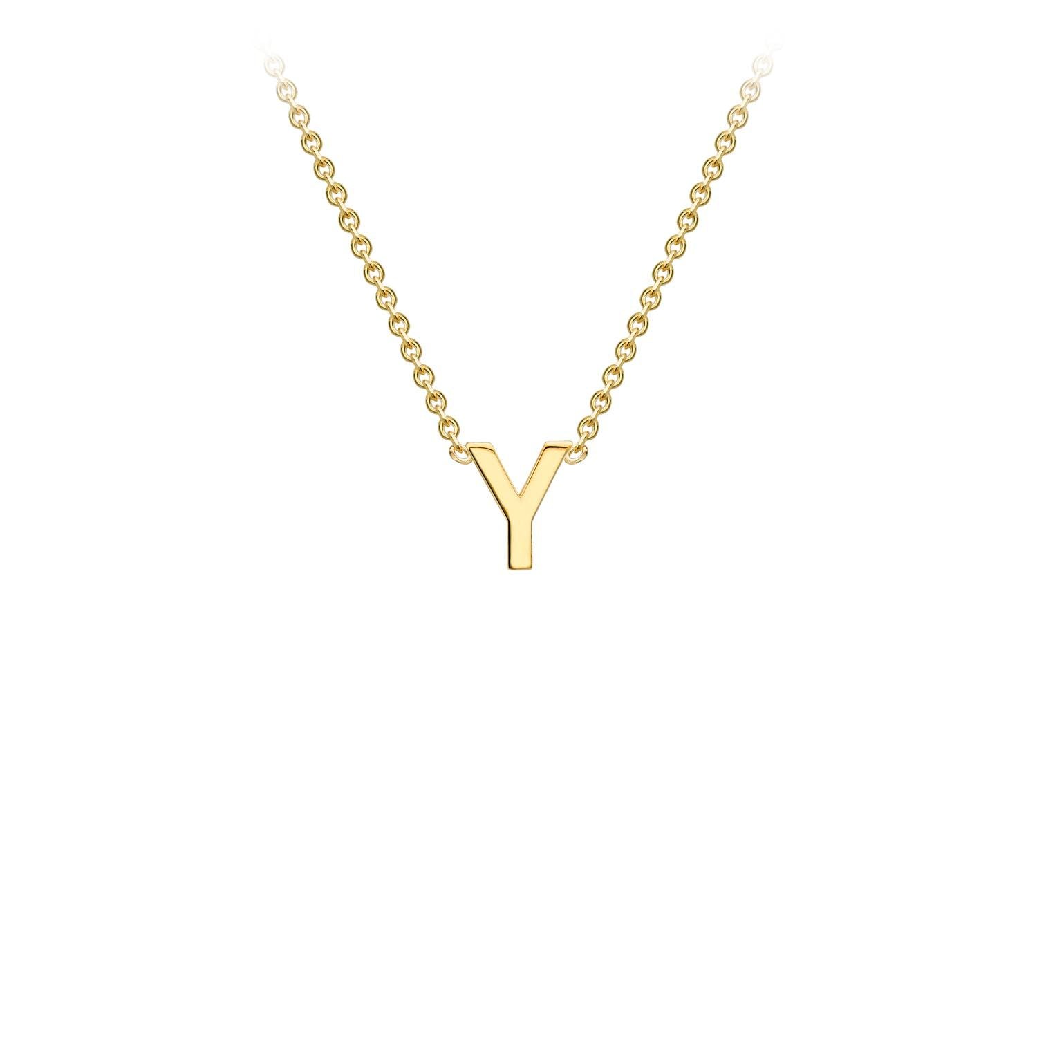 9K Yellow Gold Letter Initial Adjustable Necklace 38cm+5cm