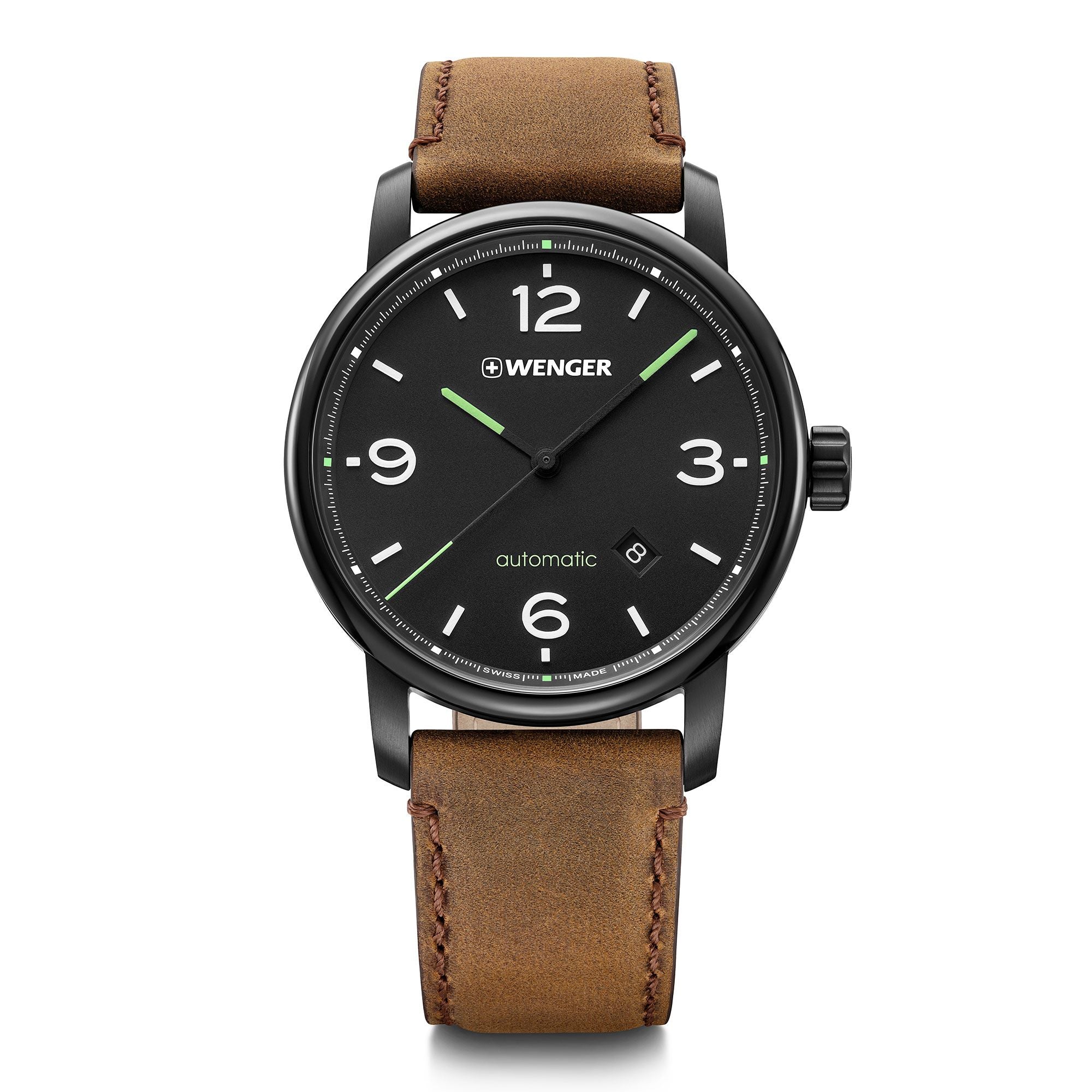 Wenger Urban Metropolitan Automatic Black Dial Leather Watch 01.1746.102