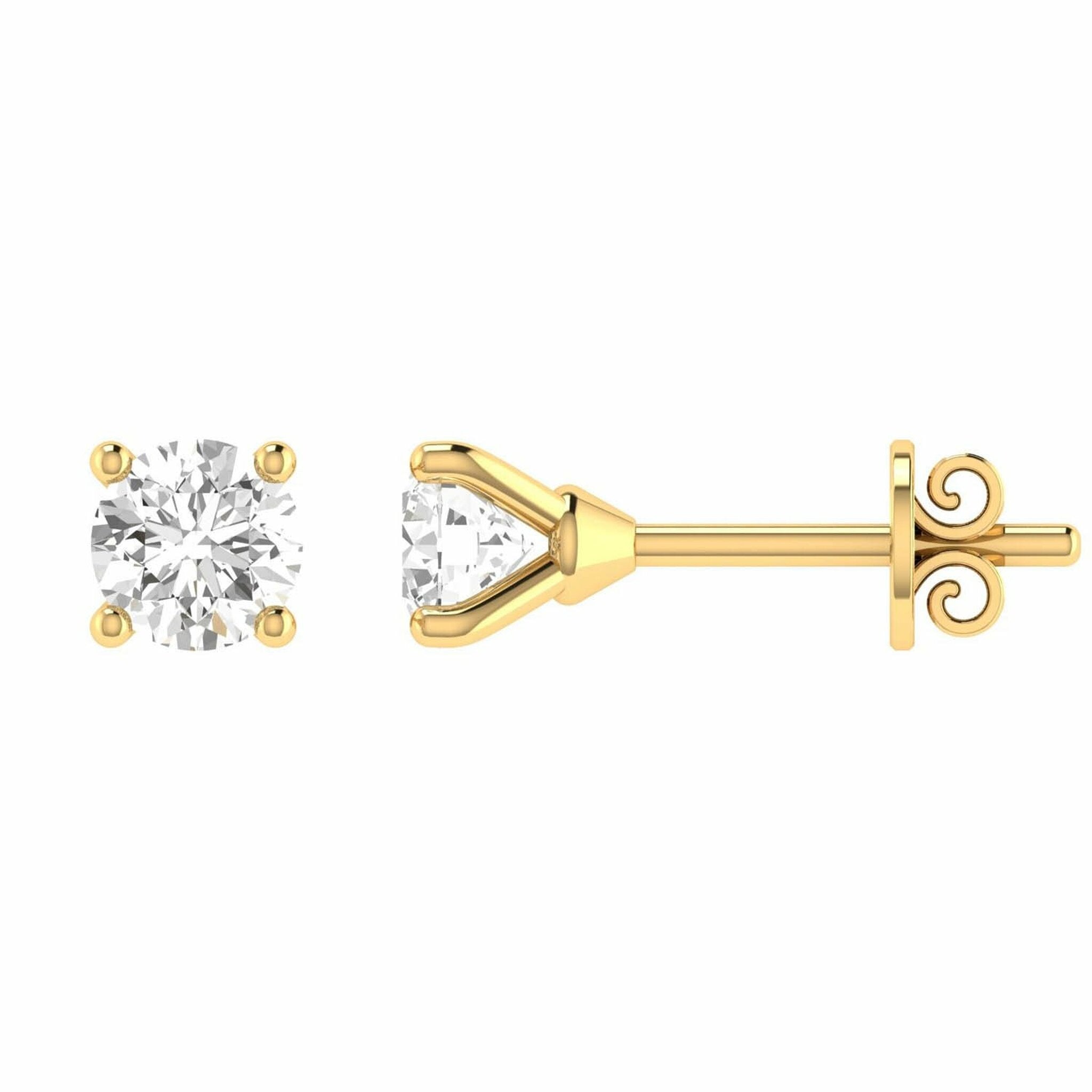 Diamond Stud Earrings With 0.20ct Diamonds In 9K Yellow Gold