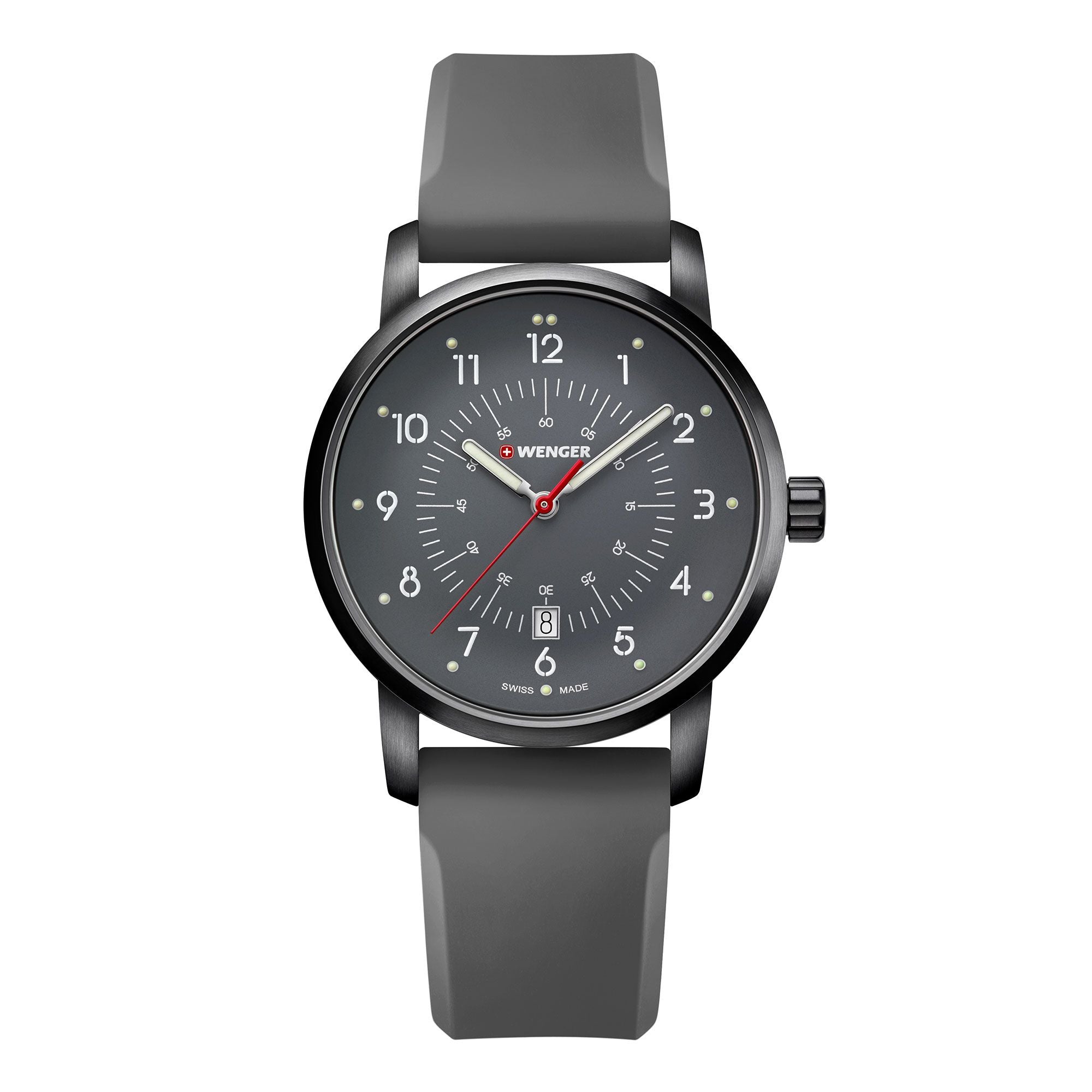 Wenger Avenue Grey Dial Silicone Watch 01.1641.120