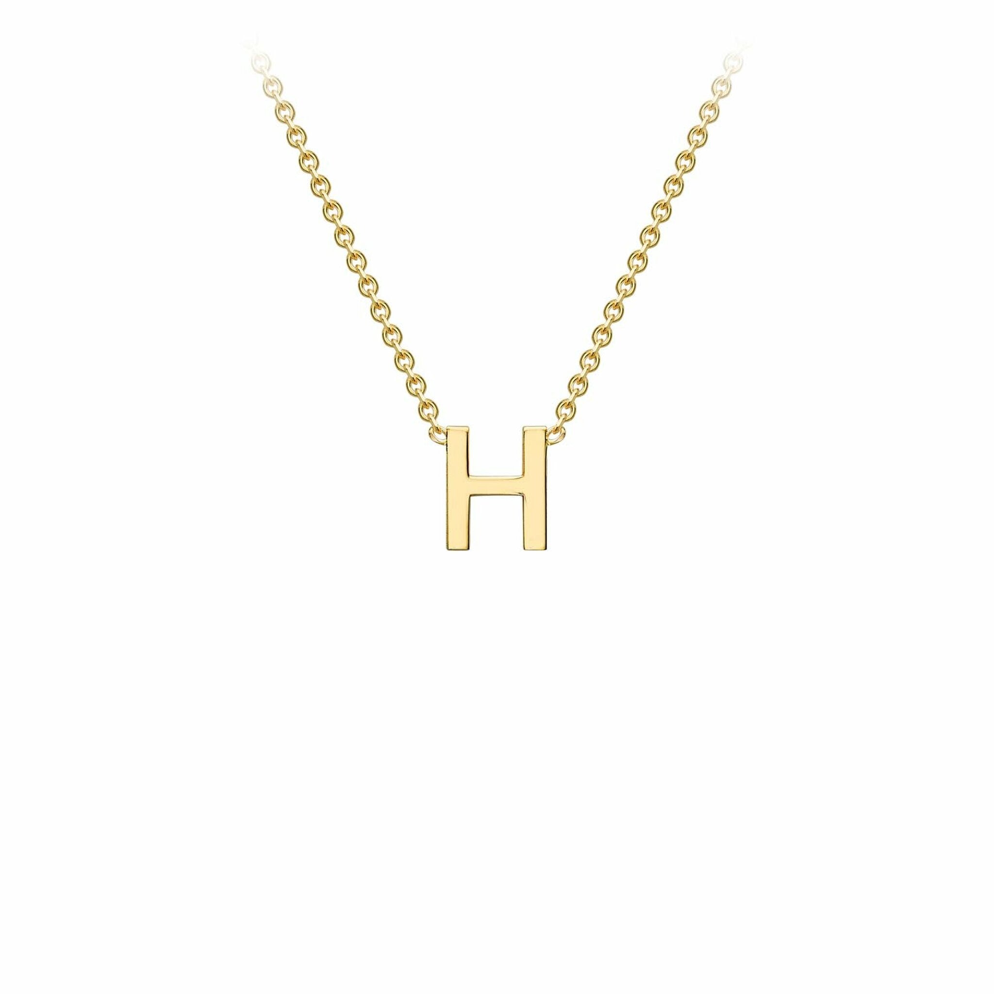 9K Yellow Gold Letter Initial Adjustable Necklace 38cm+5cm
