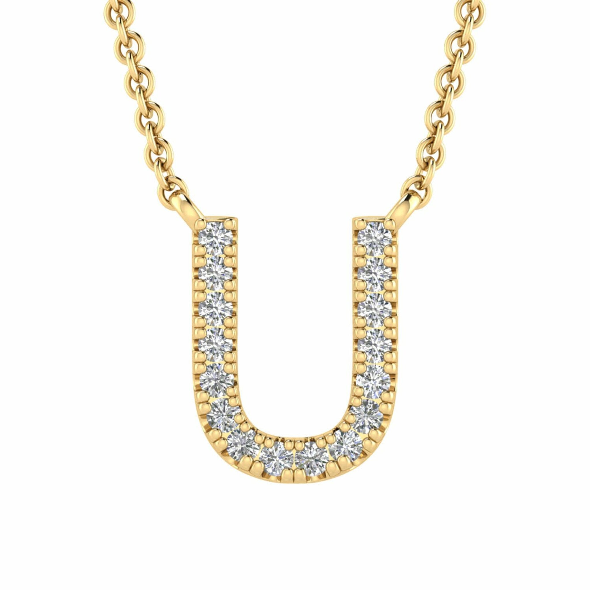 Initial Necklace With 0.06ct Diamonds In 9K Yellow Gold