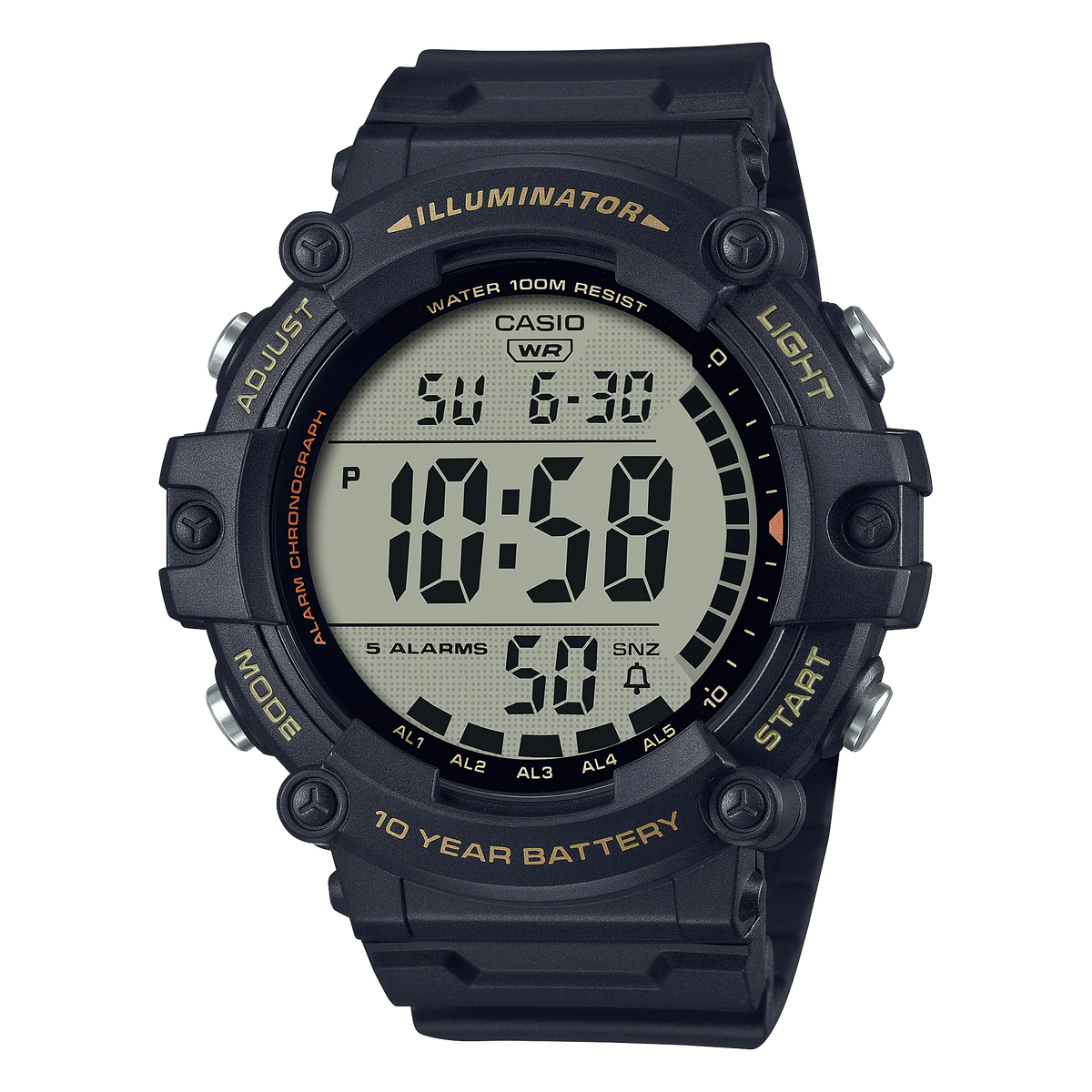 Casio Digital Black Resin Band Watch AE1500WHX-1A