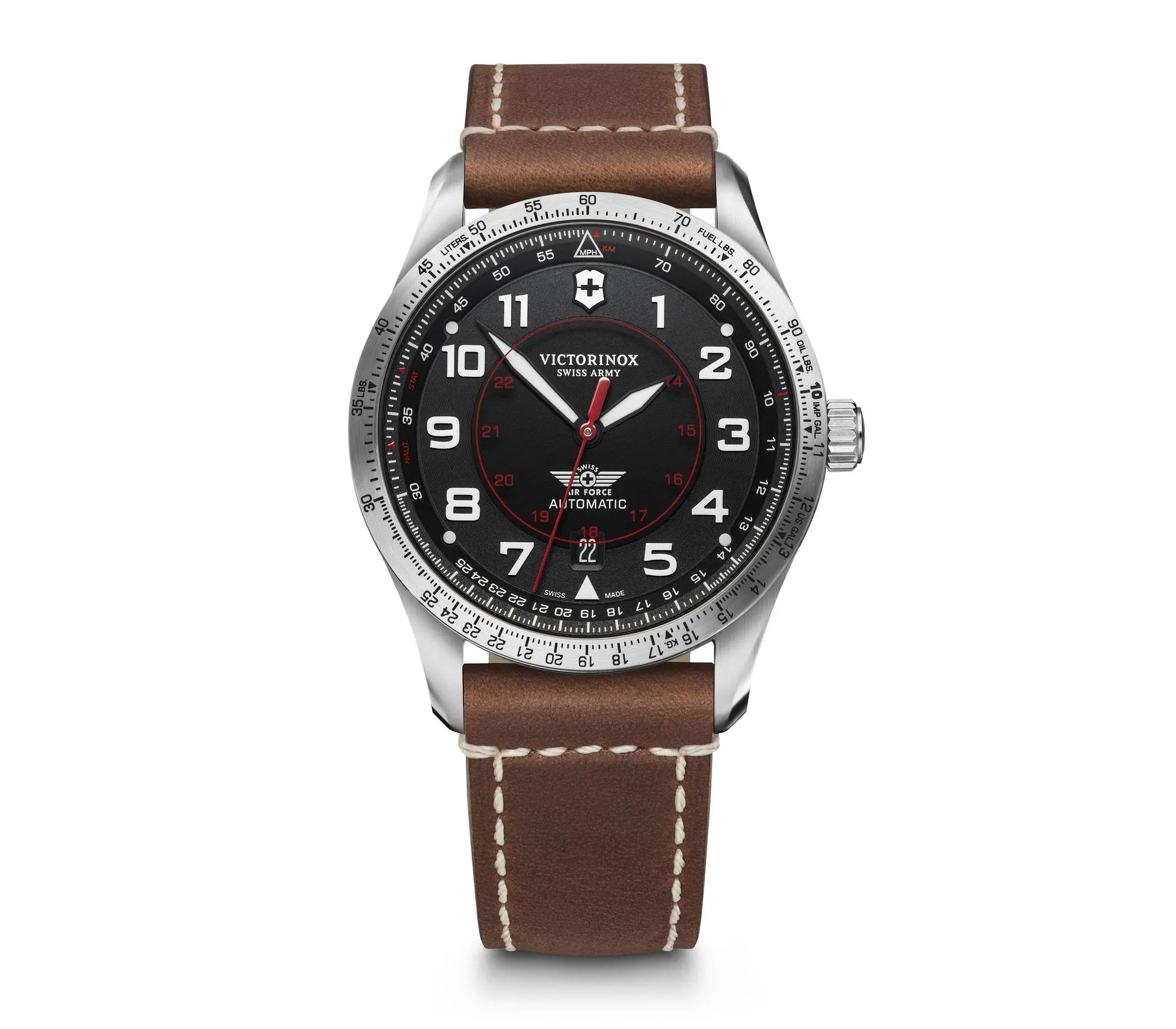 Slower Ascari 時計（カラー:ウッド ブラウン） Victorinox Airboss Mechanical Black Dial Mens Watch 241973