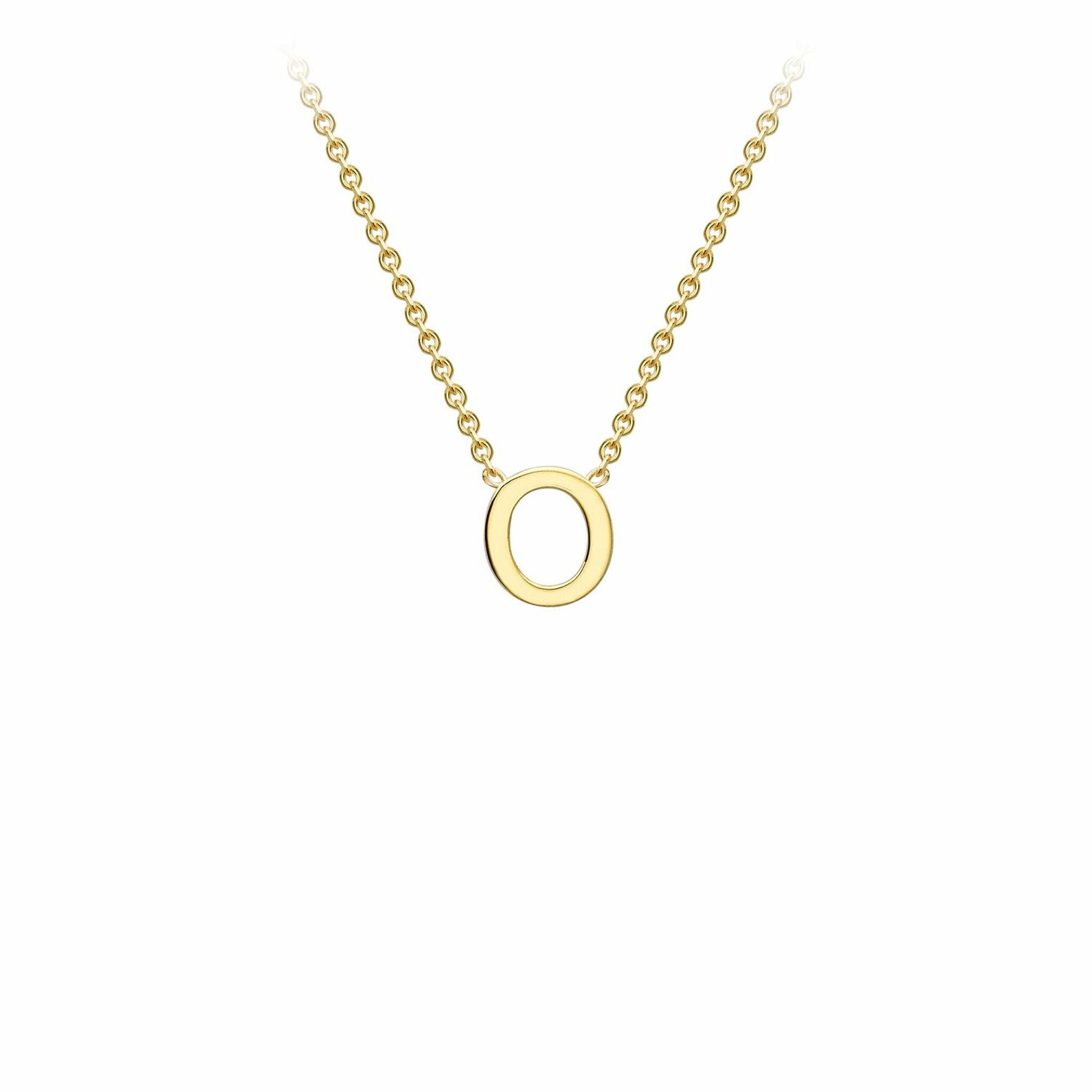 9K Yellow Gold Letter Initial Adjustable Necklace 38cm+5cm