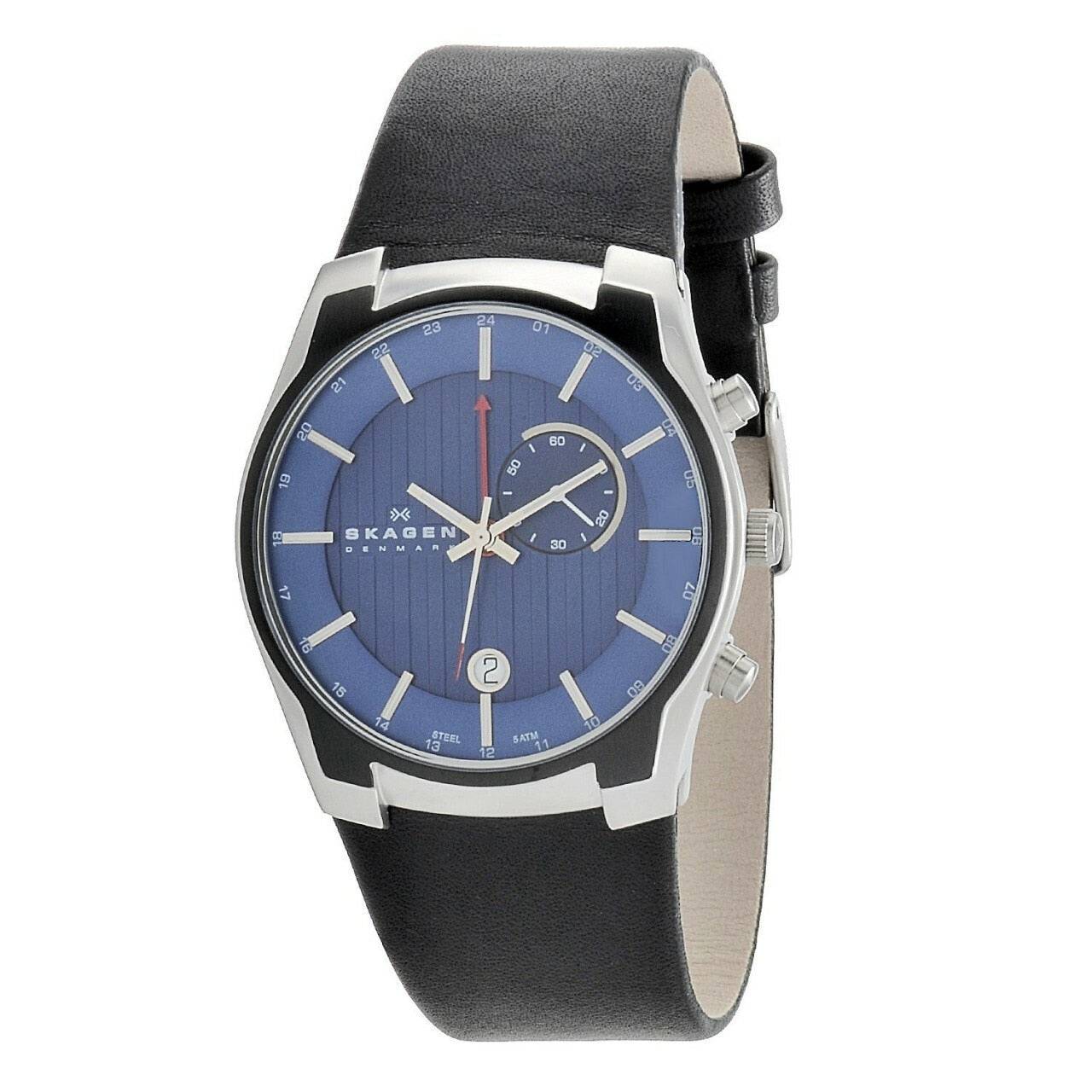 Skagen Steel Gmt Dual-Time Function, Alarm, Blue Dial 853Xlsln - Mens Watch
