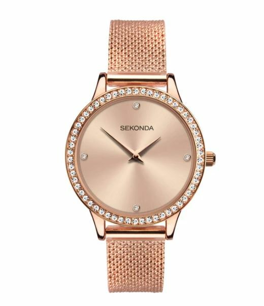 Sekonda Rose Gold Stone Set Rose Gold Dial Watch SK40036