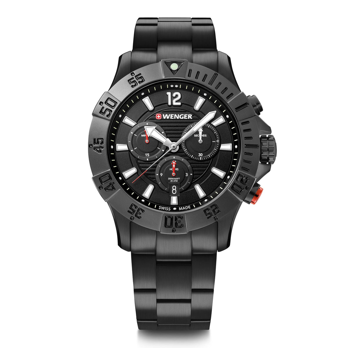 Wenger water resistant watch Wenger Terragraph Watch - Stainless Steel with Black Dial  main image 2
