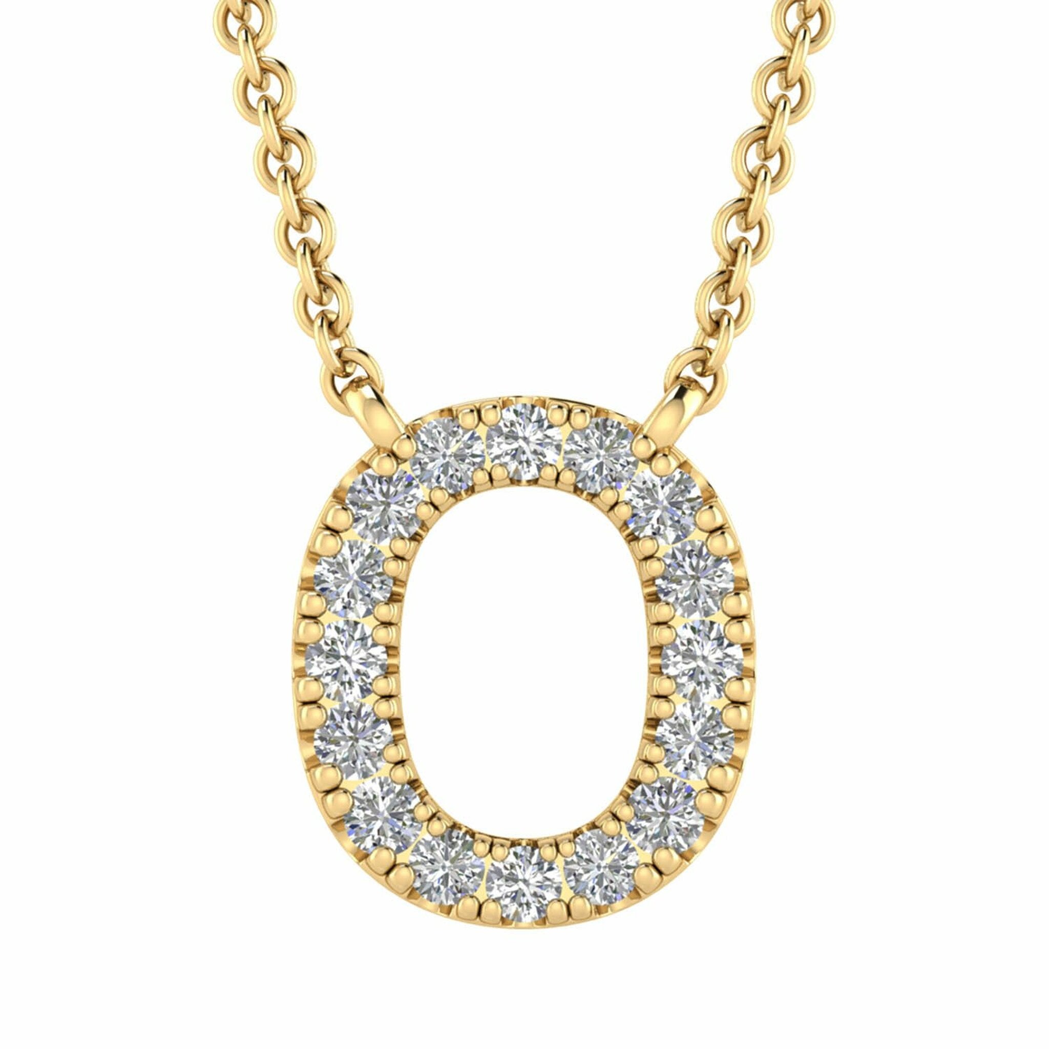 Initial Necklace With 0.06ct Diamonds In 9K Yellow Gold