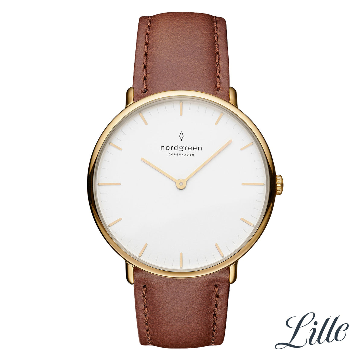 Elegant Gold and Brown Watch Rose Gold and Brown Watch main image 3