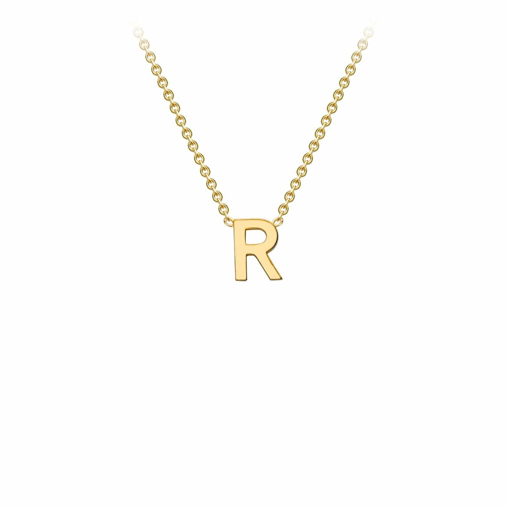 9K Yellow Gold Letter Initial Adjustable Necklace 38cm+5cm