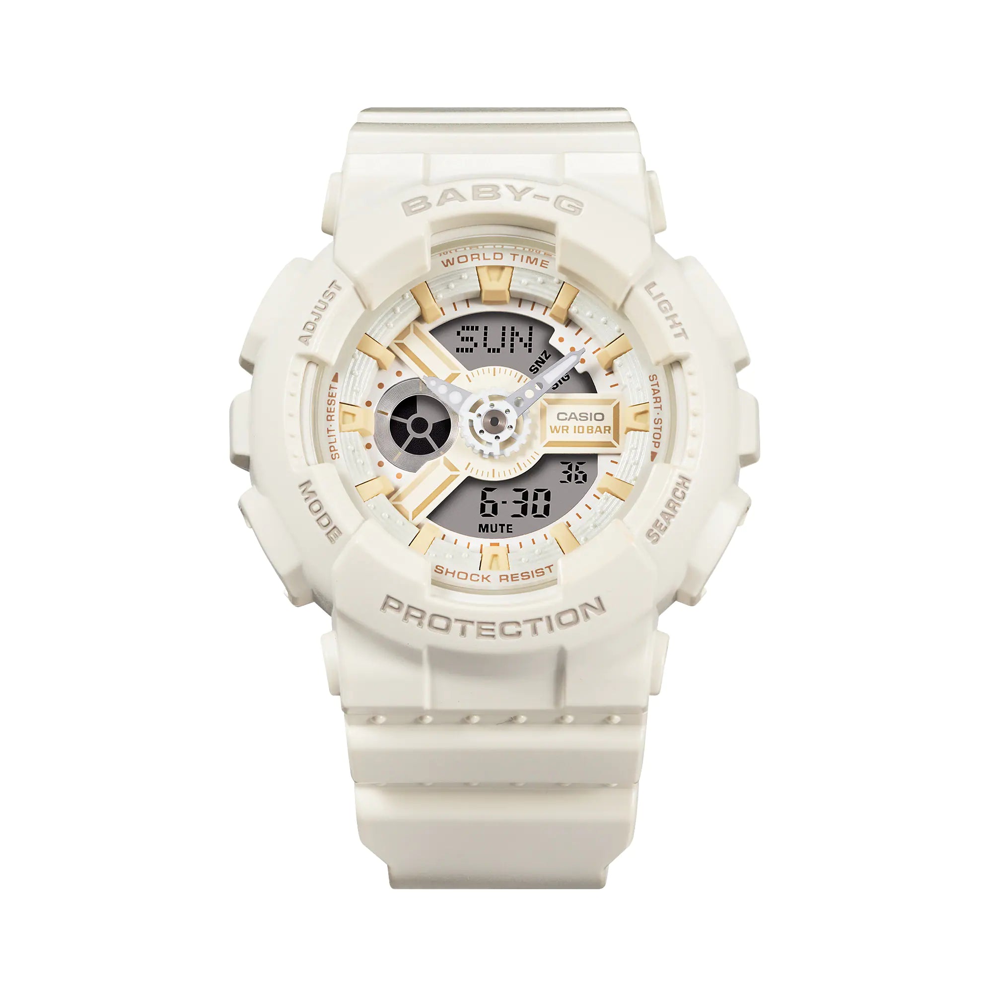 Baby-G Digital Analog White Resin Band Watch BA110XSW-7A