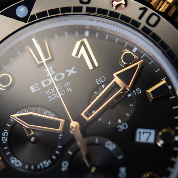 Edox CO-1 Chronograph Black Dial Men's Watch 1025037RNIR
