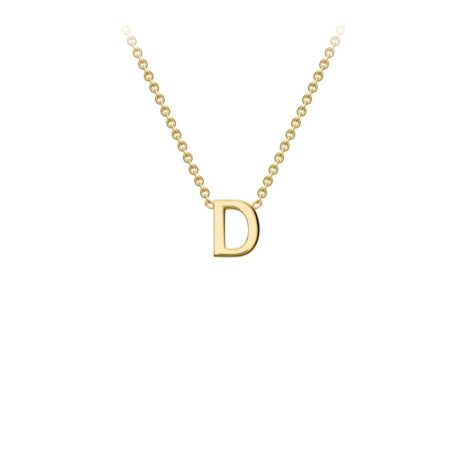 9K Yellow Gold Letter Initial Adjustable Necklace 38cm+5cm