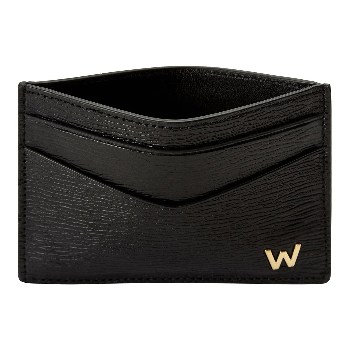 Wolf W Cardholder Slim Black Leather 774202