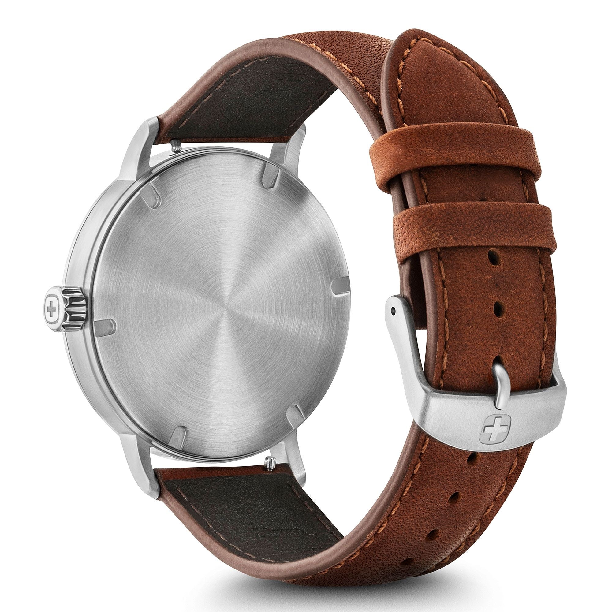 Wenger Urban Classic Black Dial Brown Leather Watch 01.1731.115