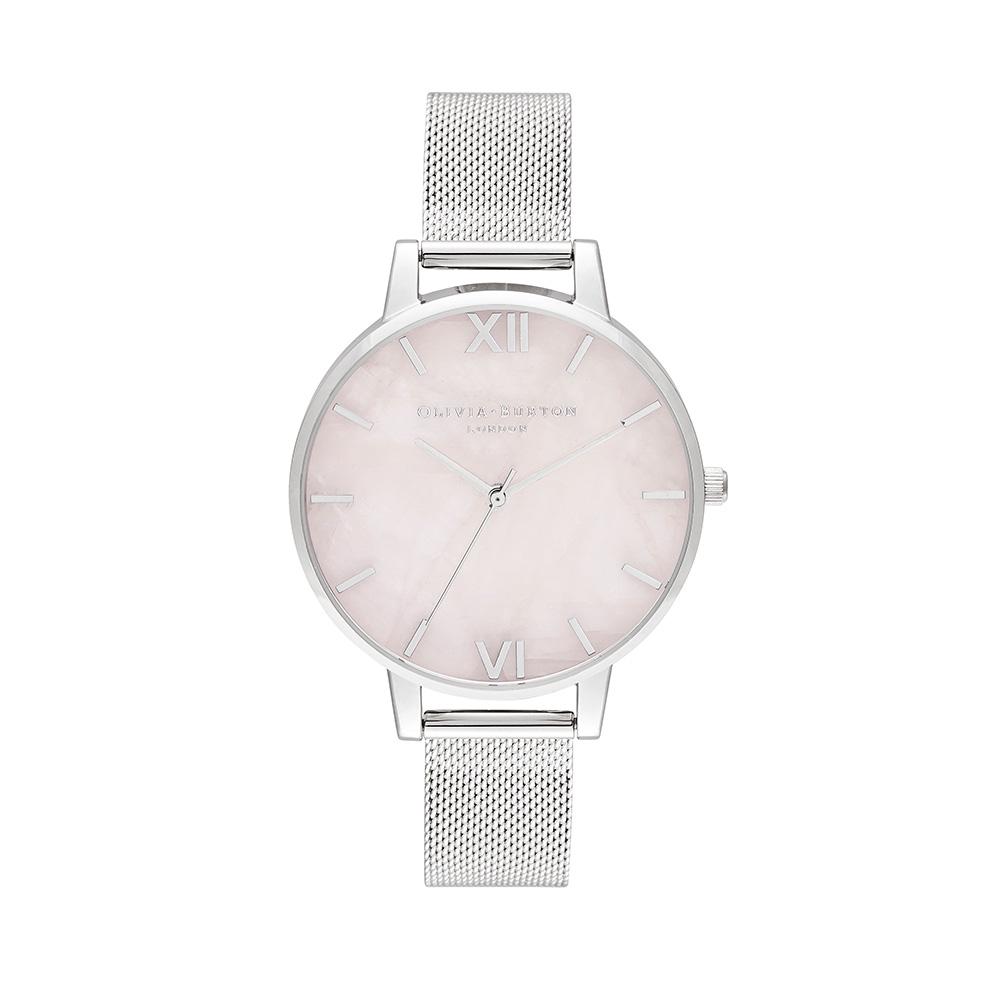 Olivia burton lace detail outlet silver mesh ladies watch