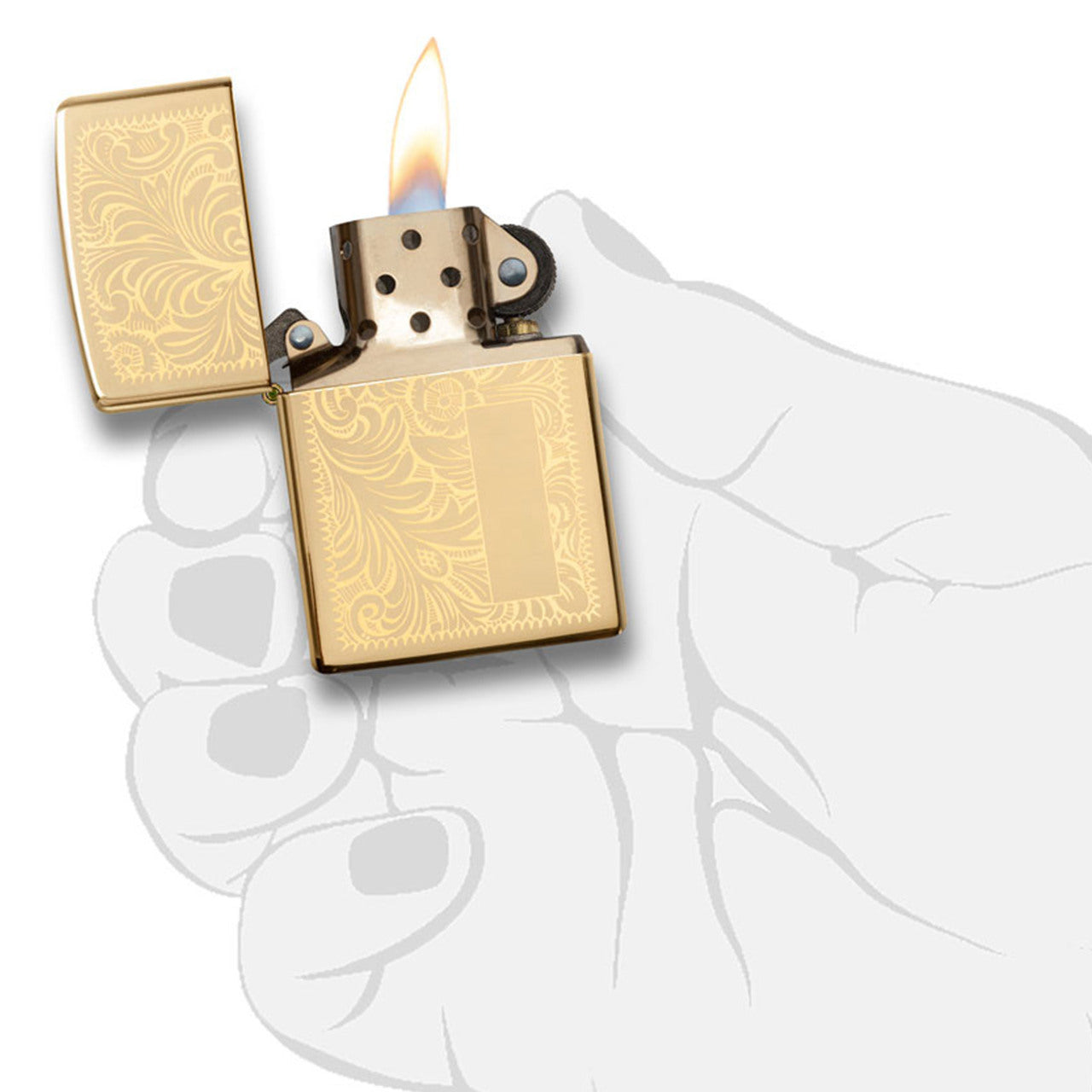 Zippo 352B High Polish Brass Venetian Lighter 90353