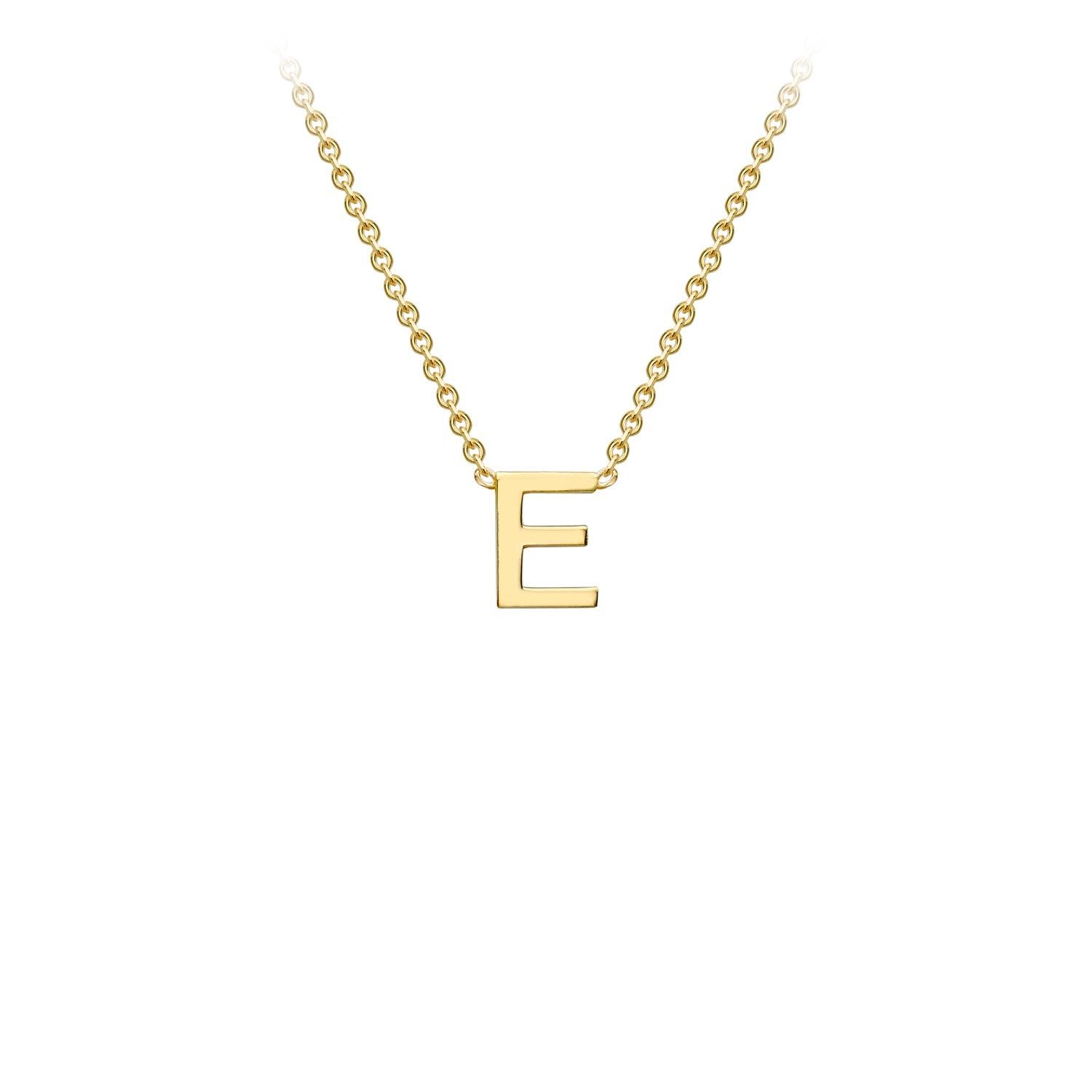9K Yellow Gold Letter Initial Adjustable Necklace 38cm+5cm