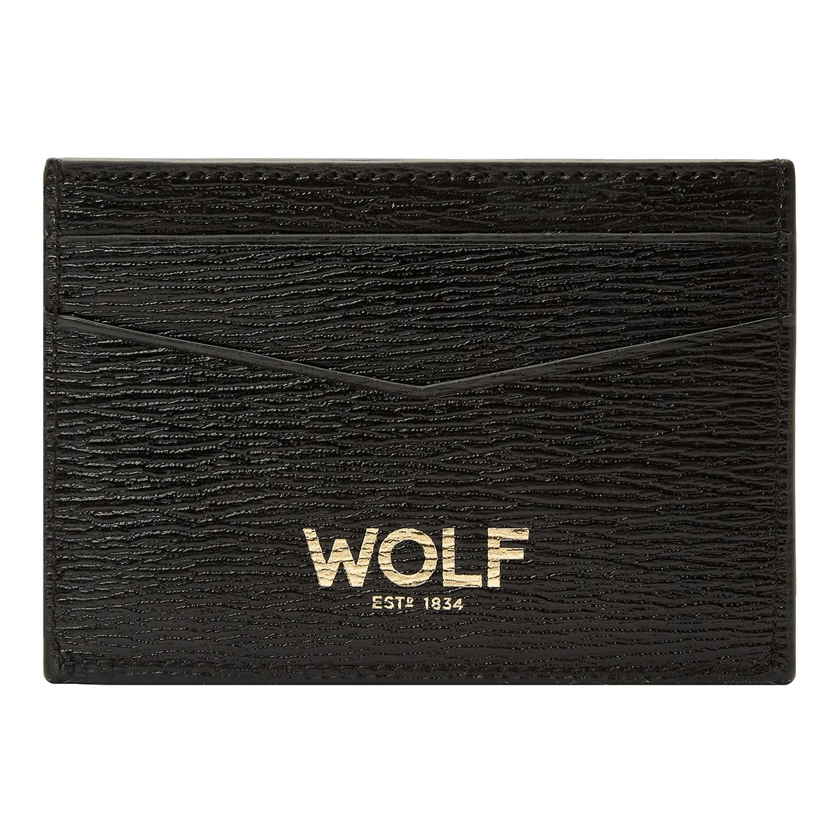 Wolf W Cardholder Slim Black Leather 774202