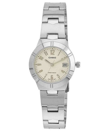 Casio Enticer Analog Quartz White Dial Womens Watch