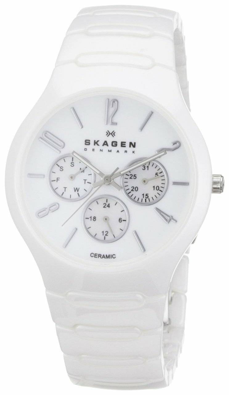 Skagen Ceramic Mother Of Pearl Dial Sk817Sxwc1 Mens Watch