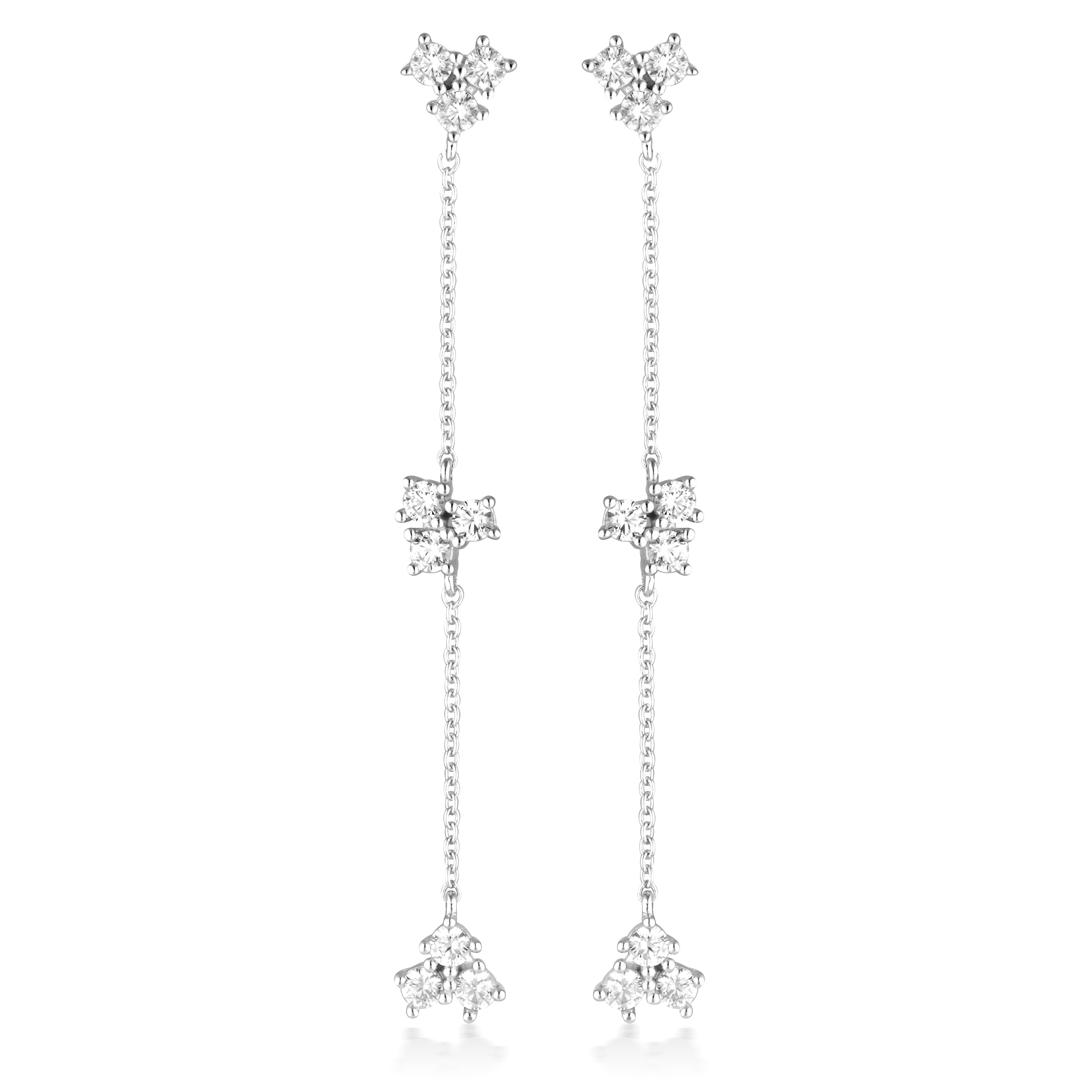 GEORGINI THE LAYERED EDIT TROIS EARRINGS SILVER