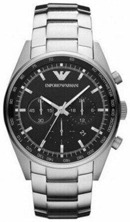 Emporio Armani Men's Silver Chronograph Watch AR5980
