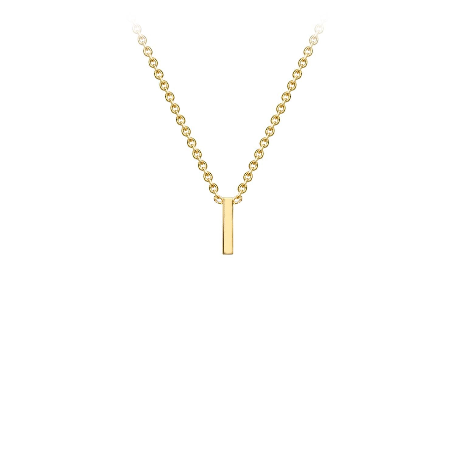 9K Yellow Gold Letter Initial Adjustable Necklace 38cm+5cm