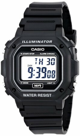 Casio Mens F108Wh Illuminator Collection Black Resin Strap Digital Watch