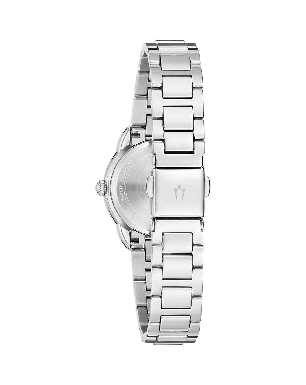 Bulova Women's Rose Gold and Stainless-Steel Diamond Watch with Silver Dial 96R250