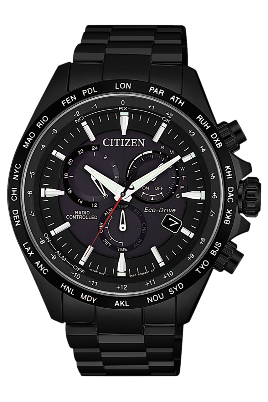 Citizen Radio Controlled Black on Black Eco-Drive Watch CB5835-83E