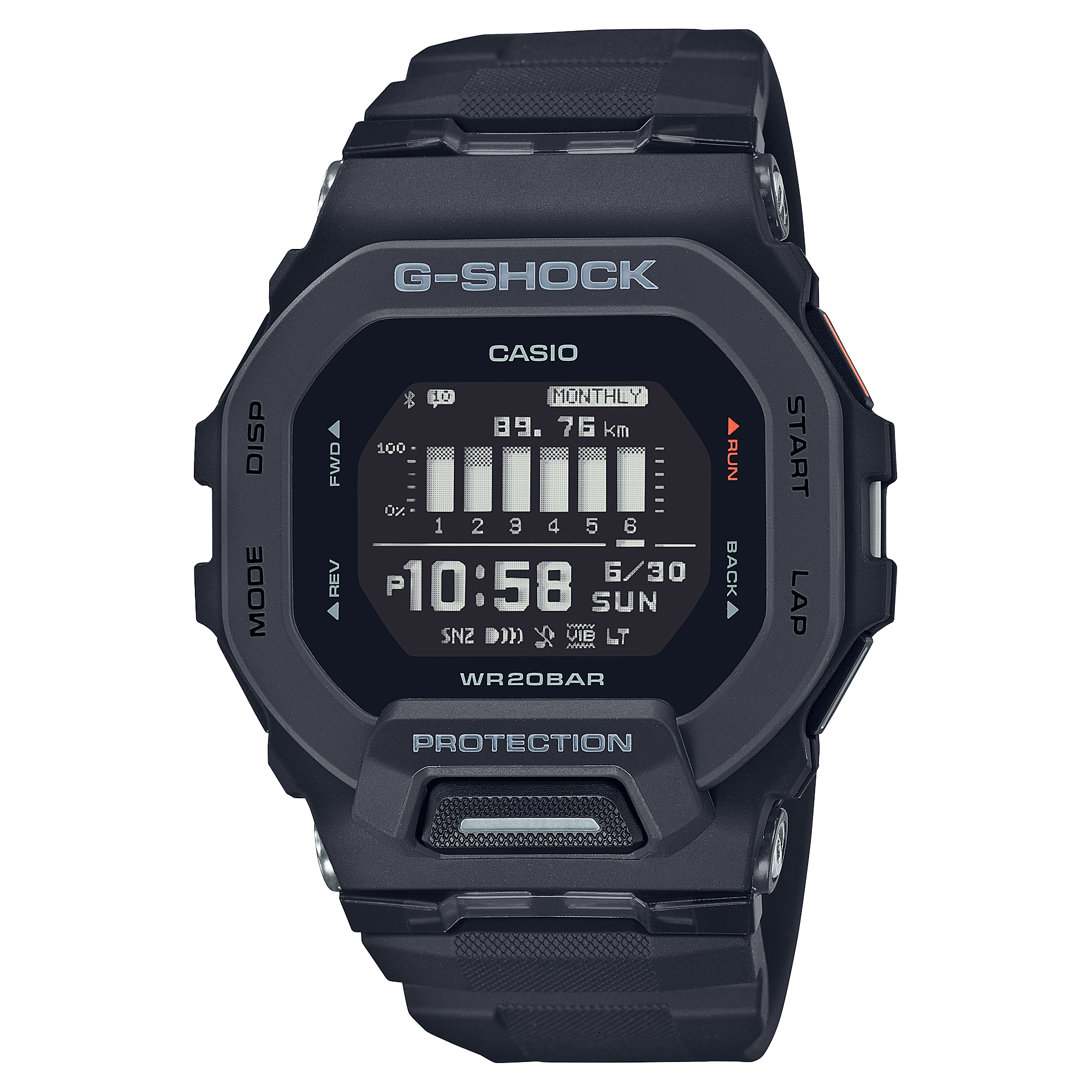 G-Shock GBD-200 Series Black Resin Strap Mens Watch GBD200-1D