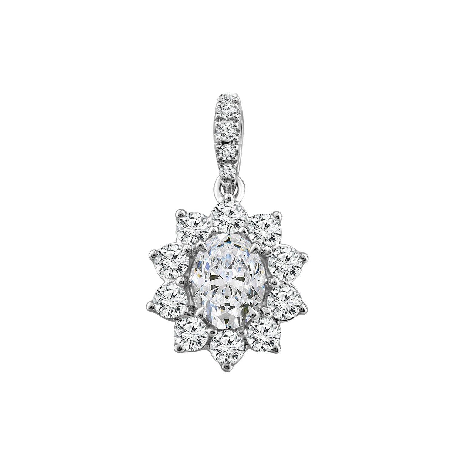 1.59ct Lab Grown Diamond Pendant in 18K White Gold