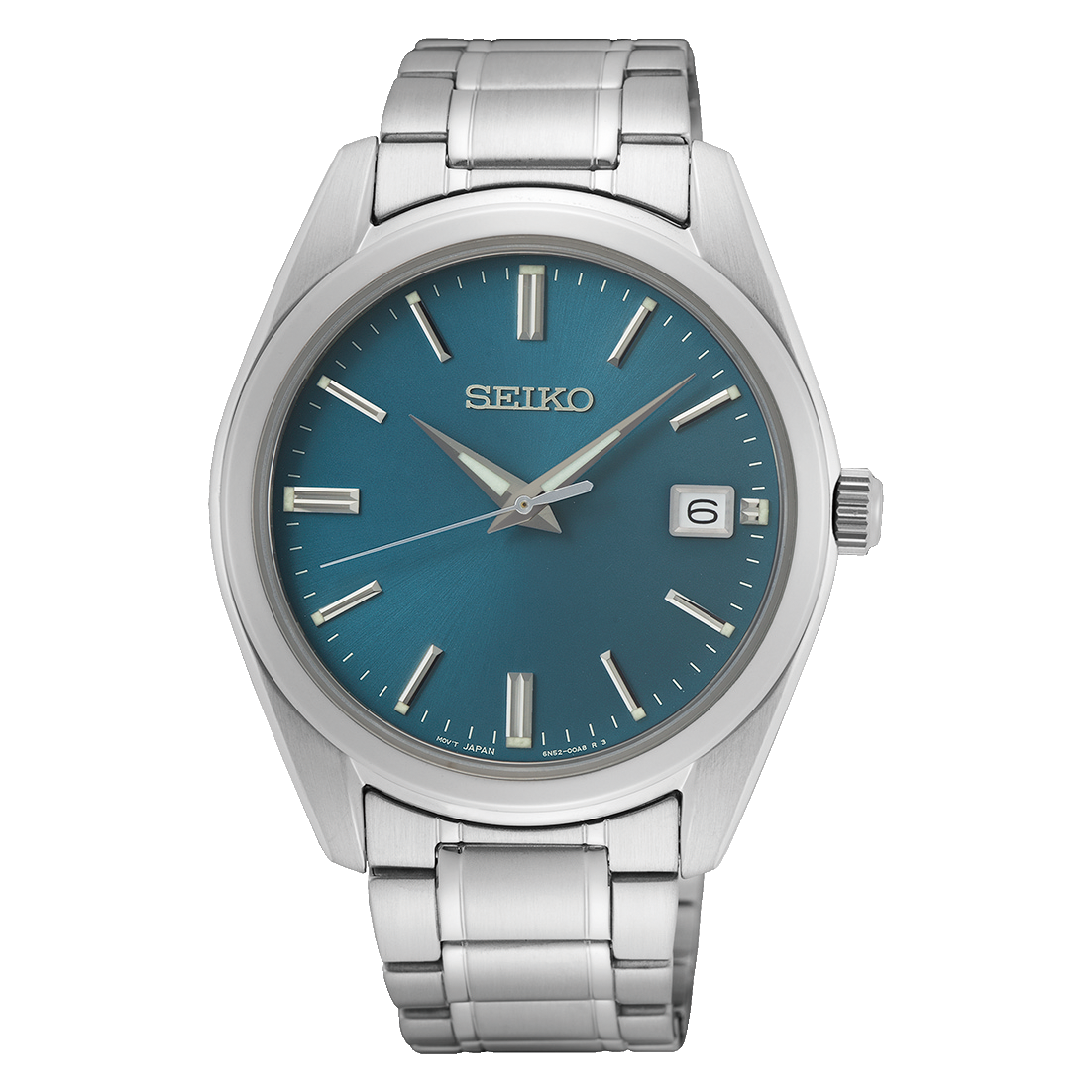 Seiko Stainless Steel Sapphire Quartz Blue Dial Watch SUR525P