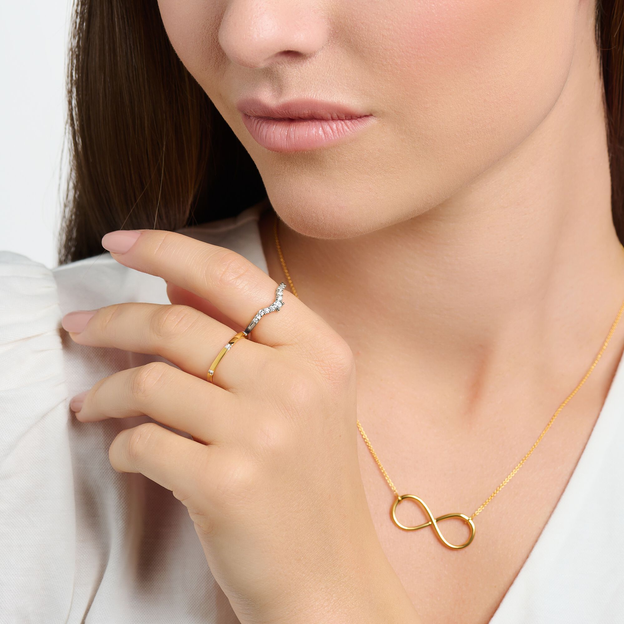 Thomas Sabo Ring with white stones gold